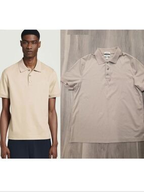 COS | Regular Fit Mercerised Cotton Polo Shirt In Beige